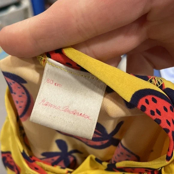 Hanna Andersson Rash Guard Style Zip Up Swimsuit Unisex Strawberries - Picture 3 of 5